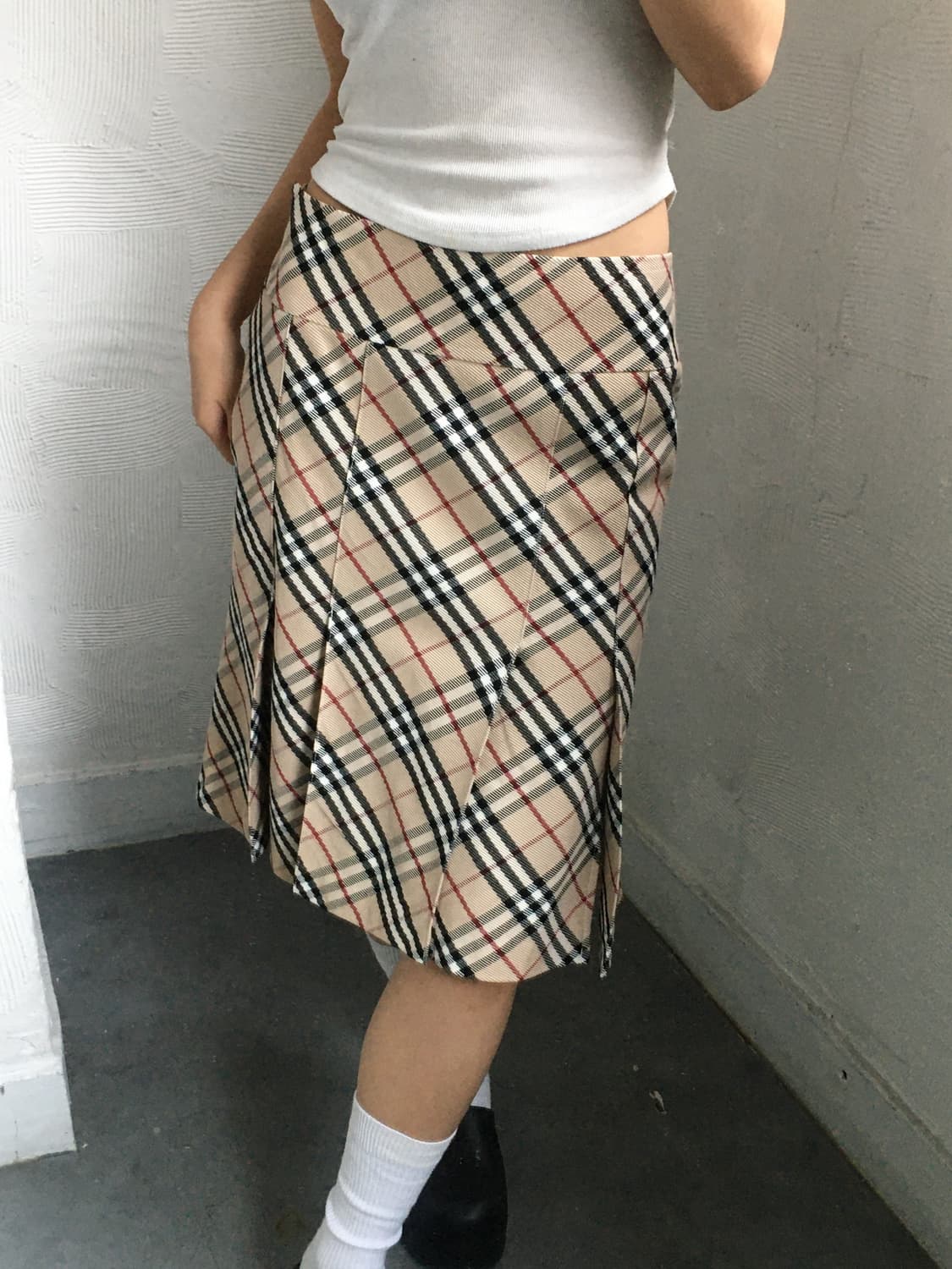 Burberry 버버리 블루라벨 노바체크 플리츠 미디 스커트   상품이미지2