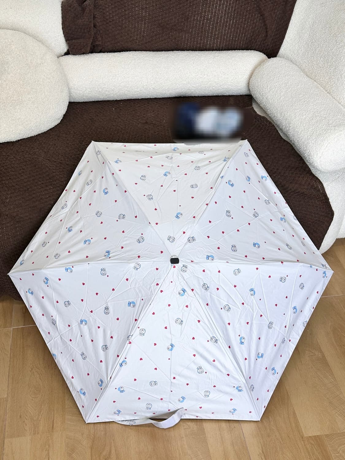 크림베이지 하트  wpc 도라에몽 자외선차단 양산 양우산 상품이미지4