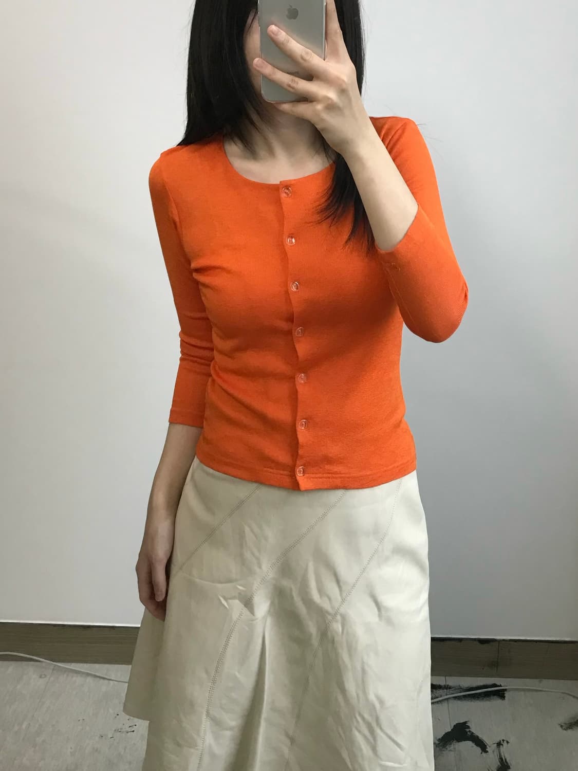 빈티지 오렌지 가디건 상품이미지1