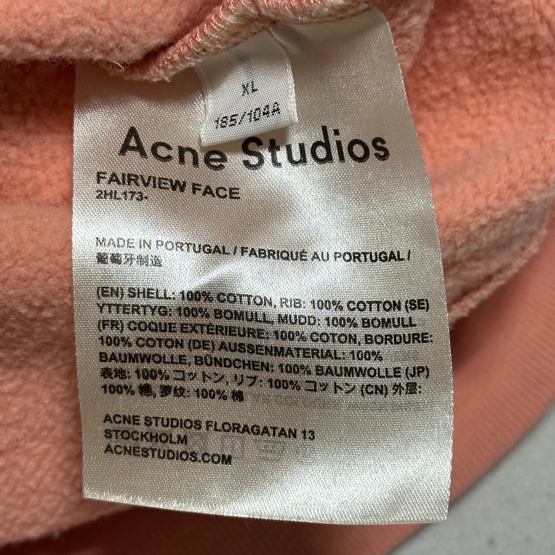 XL 아크네스튜디오 핑크 페이스로고 맨투맨 상품이미지5