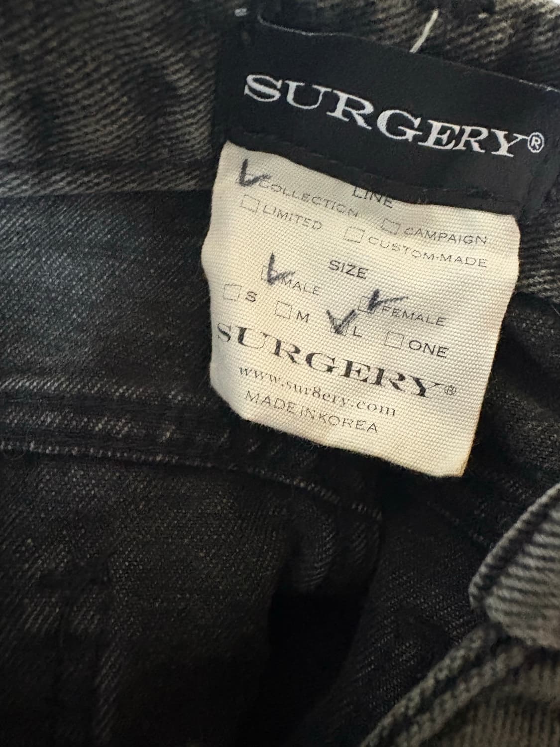 써저리 곱창데님 2m 카키 L 상품이미지2