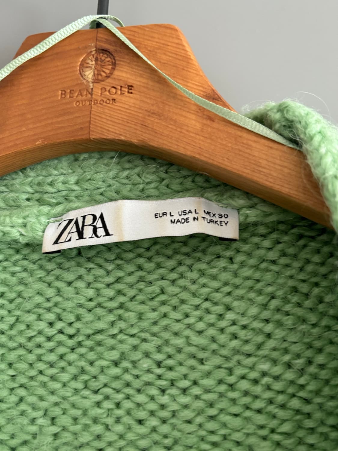 자라 니트 크롭 가디건 그린 상품이미지2