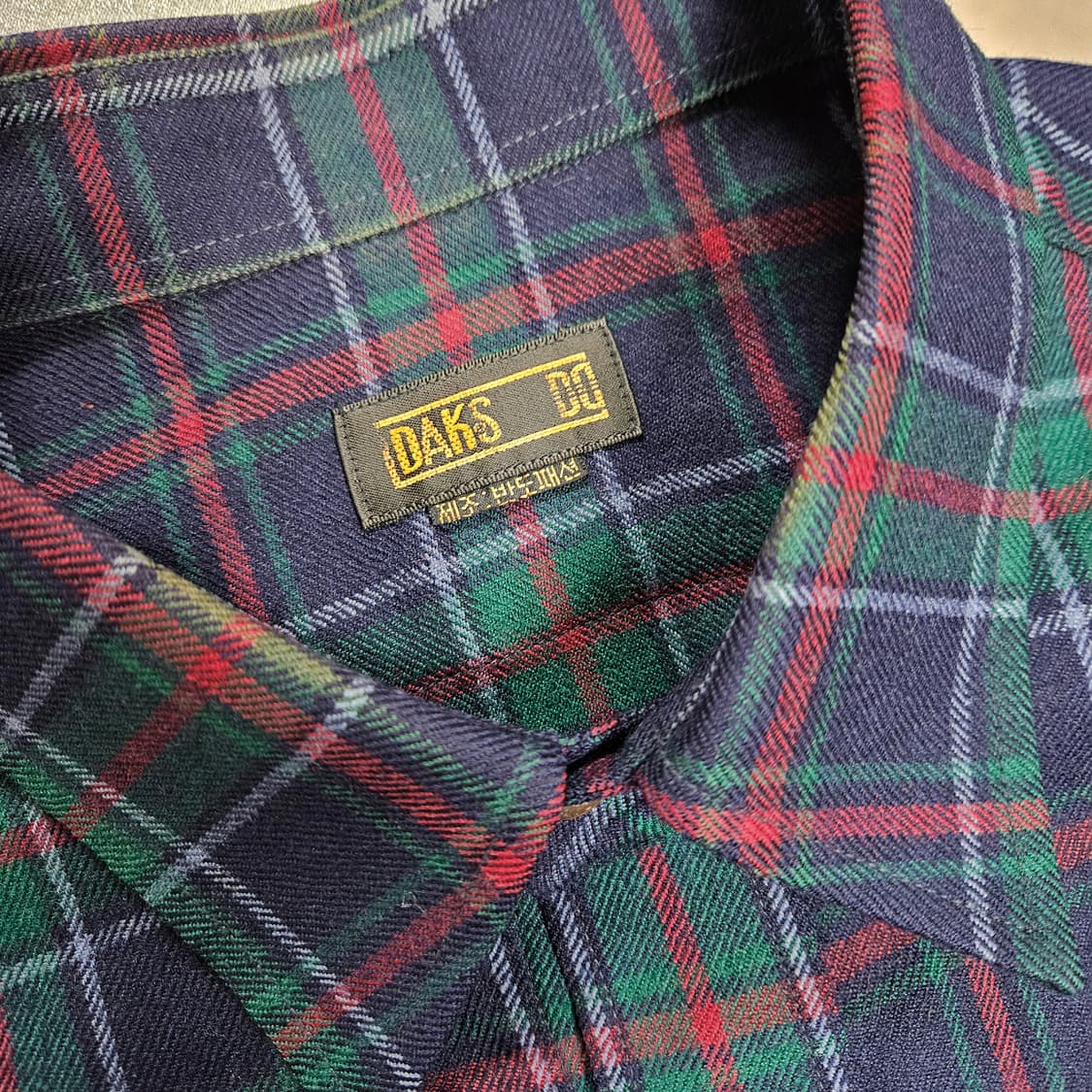 105 닥스 블랙와치 울 체크셔츠 (소매수선) 상품이미지4