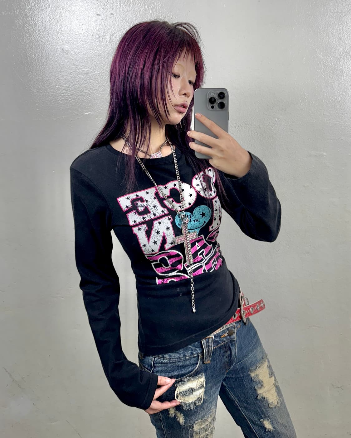 키치펑크레터링롱슬리브 상품이미지1