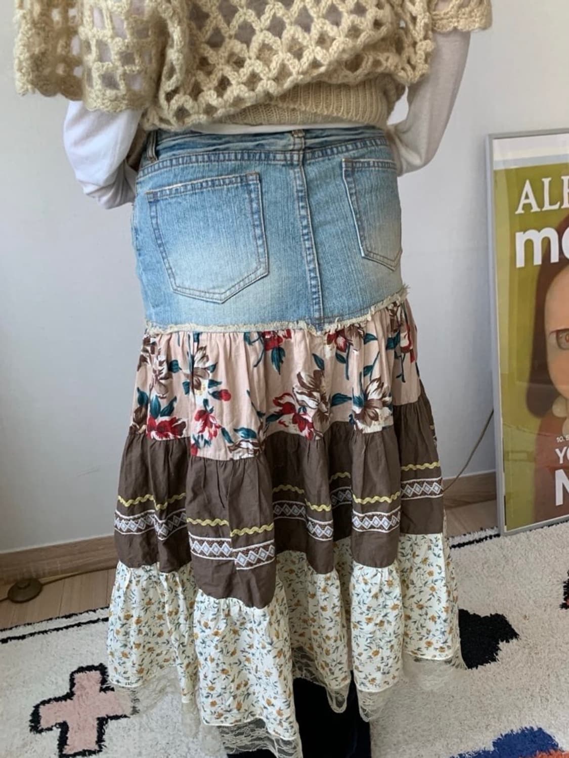 patchwork denim skirt 상품이미지2