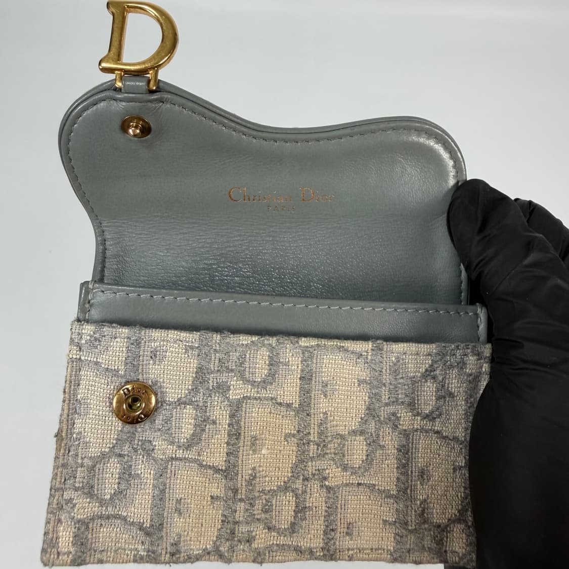 디올 오블리크 새들 플랩 카드지갑 상품이미지8