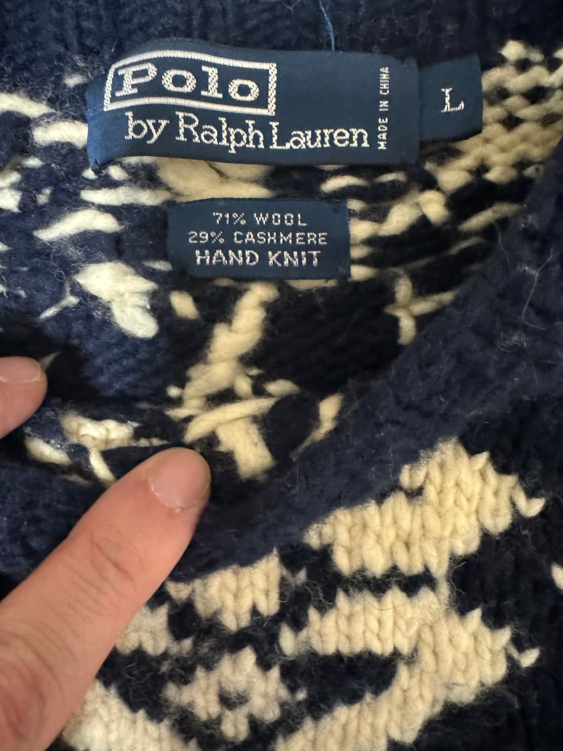 빈티지 폴로 헤비 핸드니트 노르딕 스웨터 polo 90s 상품이미지4