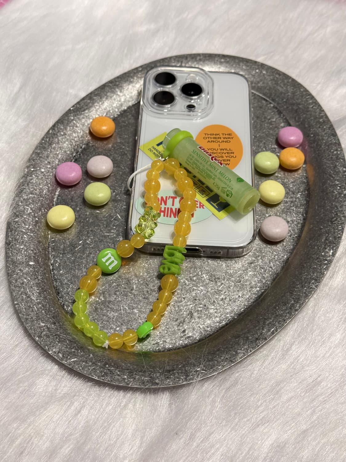 gesumchure 키치 비즈 립밤 키링 💛 (립밤 랜덤 배송) 상품이미지1