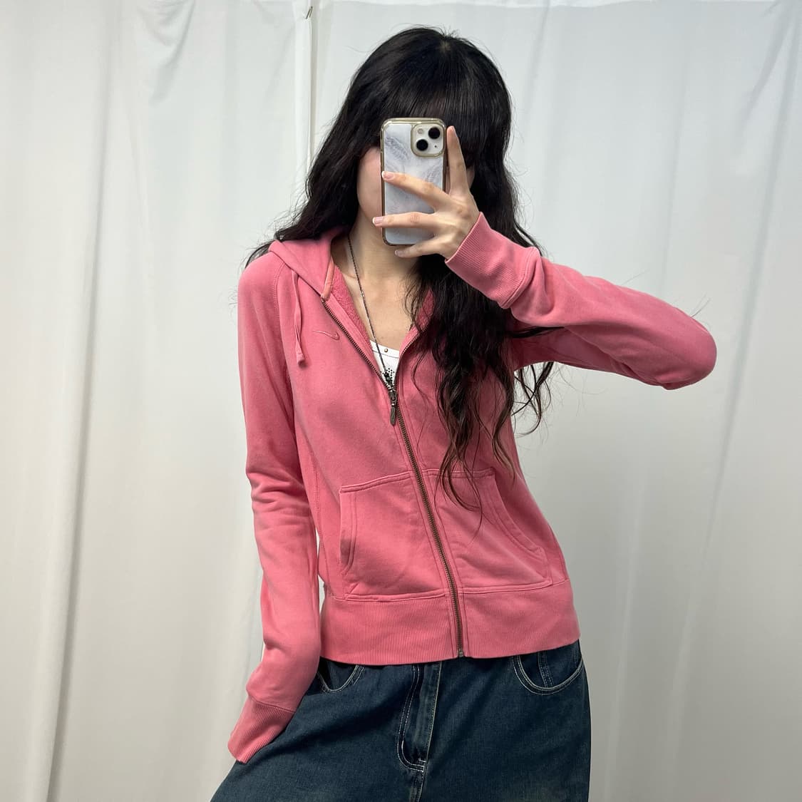 Nike pink hood zip-up 상품이미지2