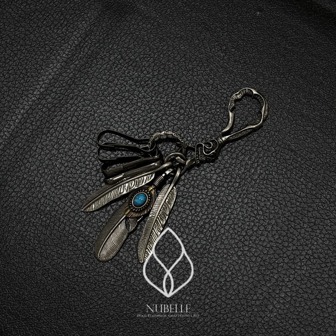 🌗 Turquoise feather keyring / 터키석 깃털 키링 상품이미지7
