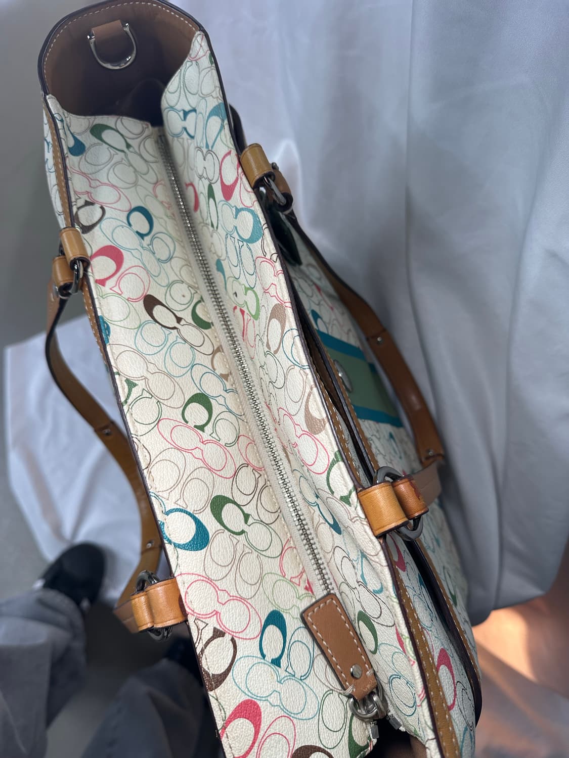 🧳Coach 첼시 헤리티지 스트라이프 토트백 상품이미지3