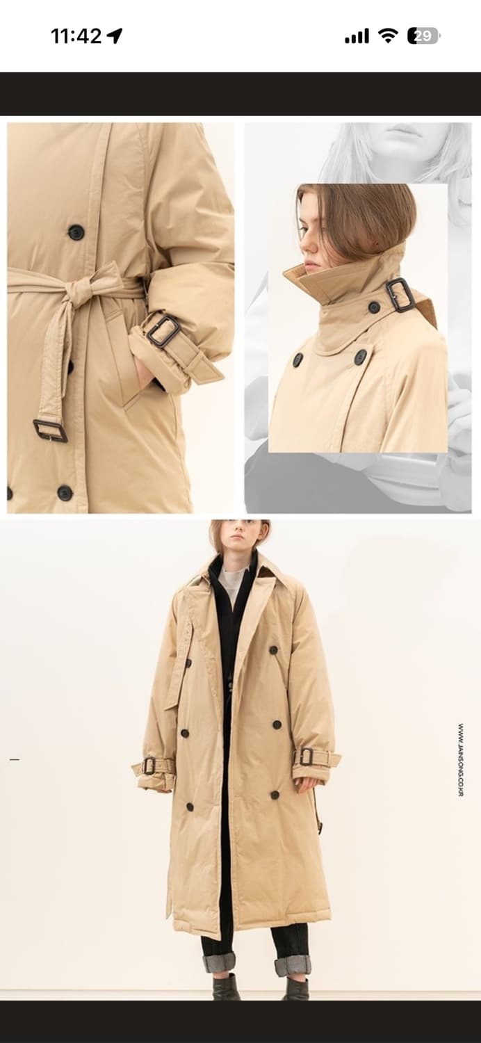 제인송 구스다운 트렌치 패딩코트 66 상품이미지4