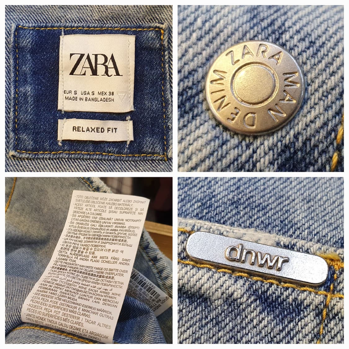 90/66.ZARA 빈티지 데님셔츠(공용) 상품이미지8