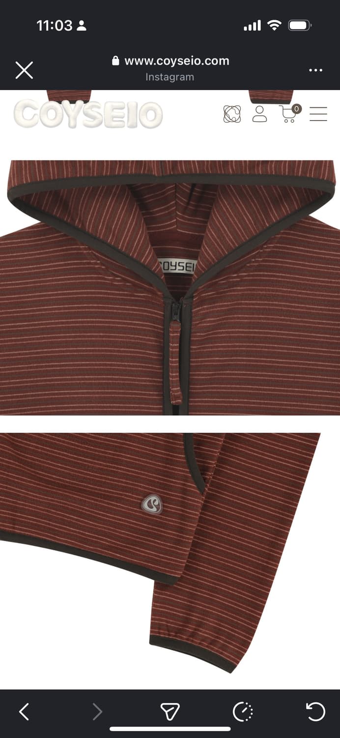 Coyseio STRIPE FLEECE HOOD ZIP-UP RED 상품이미지3