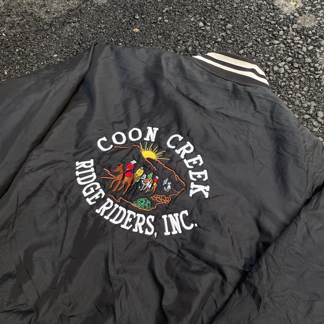 90s HOLLOWAY 사틴 올드스쿨 점퍼 바시티 자켓 XL 상품이미지2