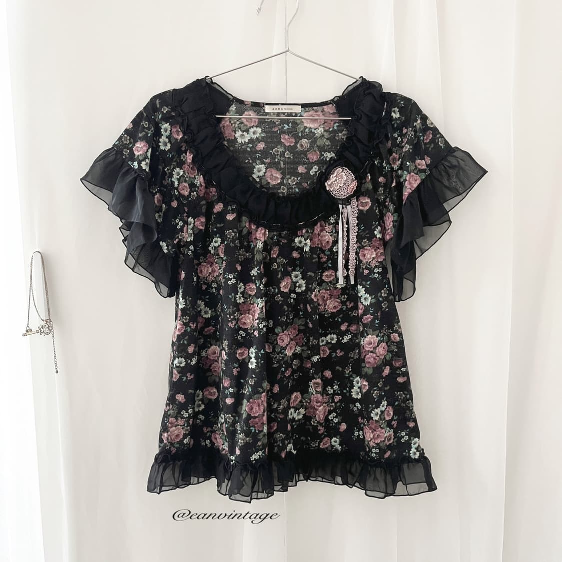 Axes Femme black flower point top 상품이미지1