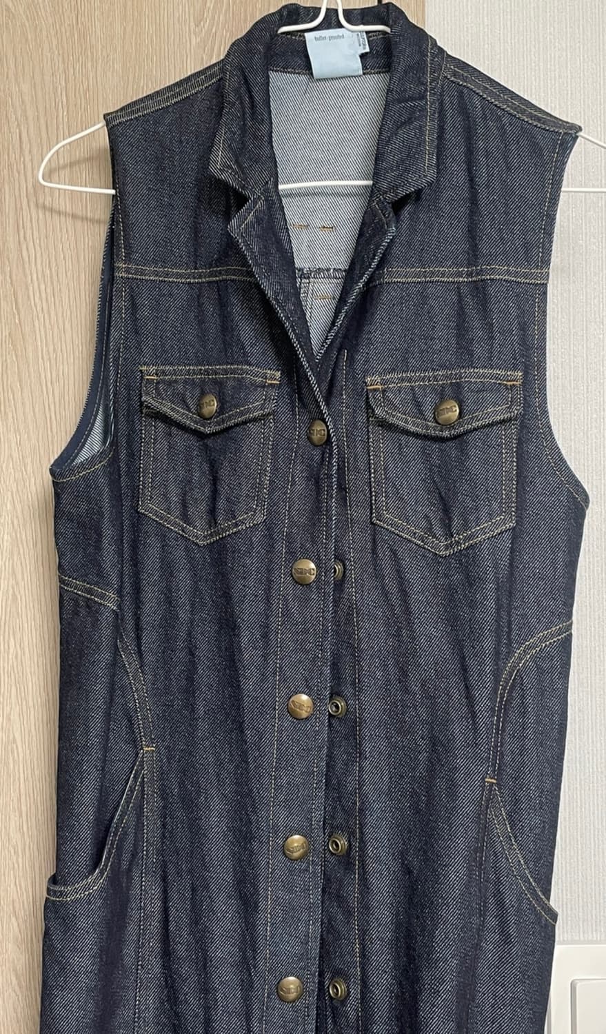 스컬프터 맥시 슬리브리스 데님 코트 (M) 상품이미지5