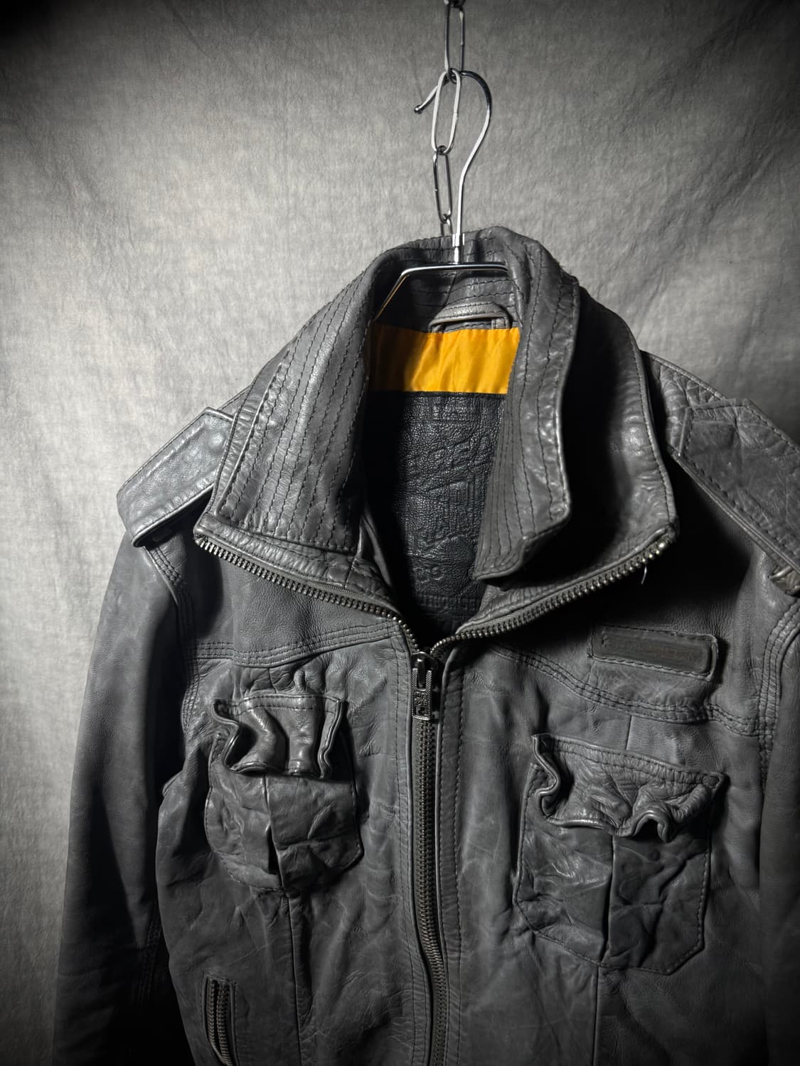 Superdry Vintage Cowhide Leather Jacket  상품이미지3