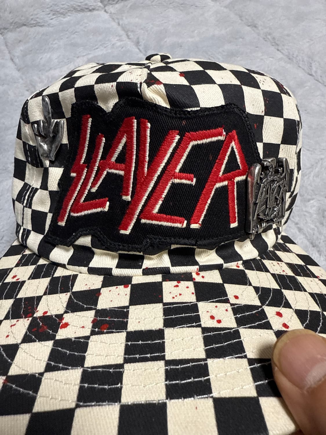 MadeWorn 체커보드 뱃지 페인팅디테일 볼캡 상품이미지3