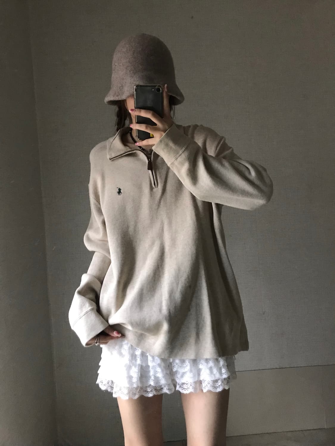 폴로 오트밀 반집업 상품이미지2