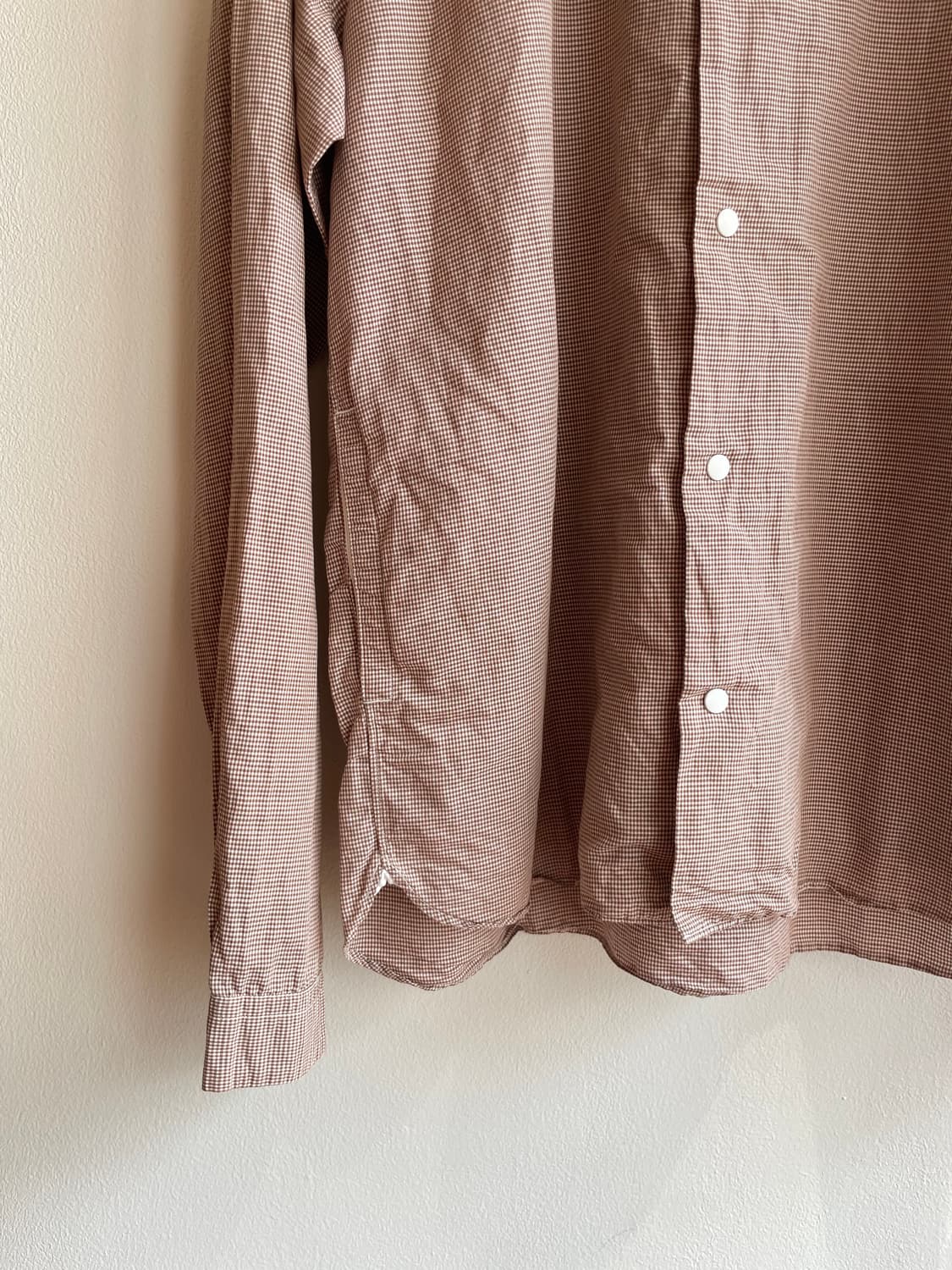 야에카 코튼린넨 체크 셔츠 상품이미지2