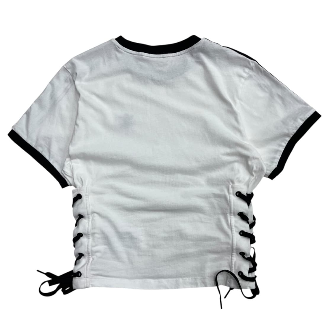 아디다스 사이드 코르셋 블랙 라인 화이트 반팔 M 상품이미지4