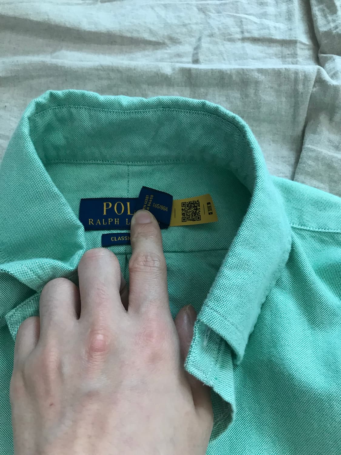 폴로 랄프로렌 QR코드택 포니로고 민트색 셔츠 상품이미지8
