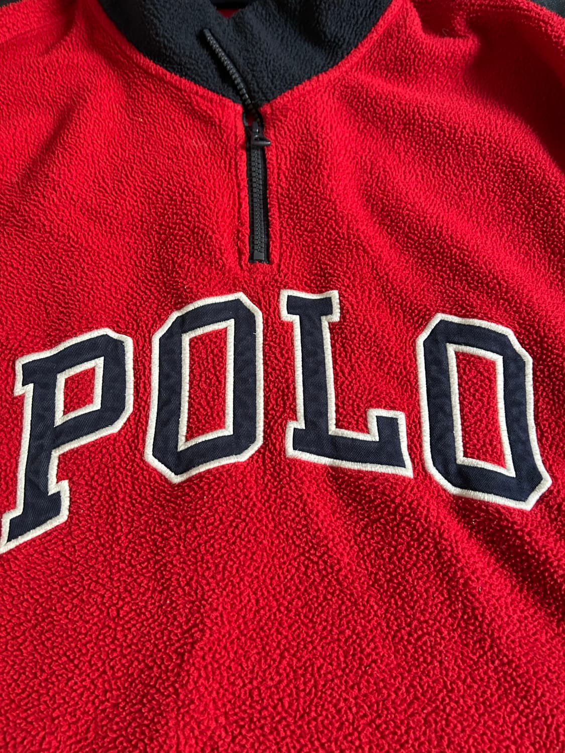 폴로랄프로렌 스펠 아웃 아치 로고 쿼터집 풀오버 플리스 상품이미지4