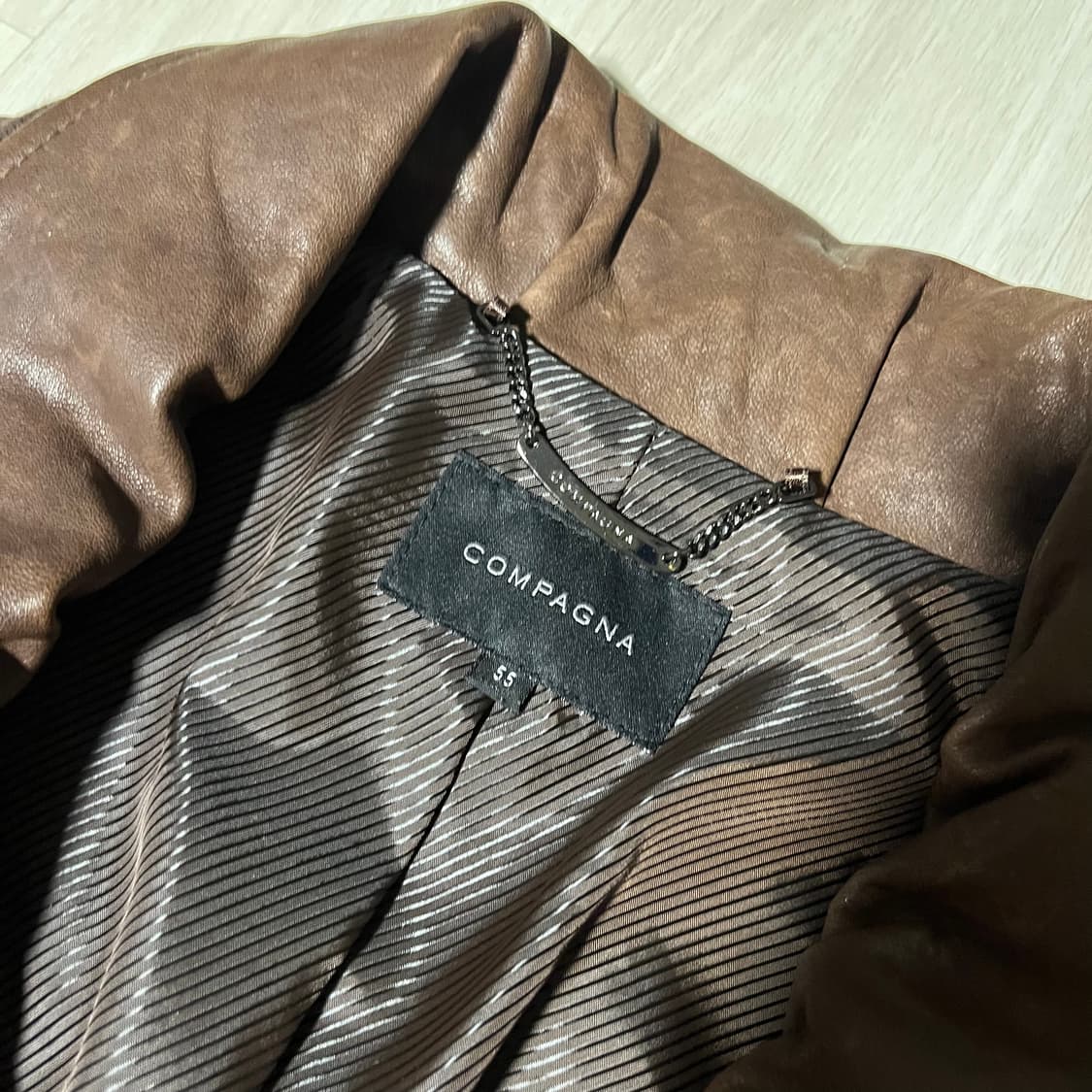 Leather . 믹스컬러 스터드 램스킨 자켓 상품이미지4