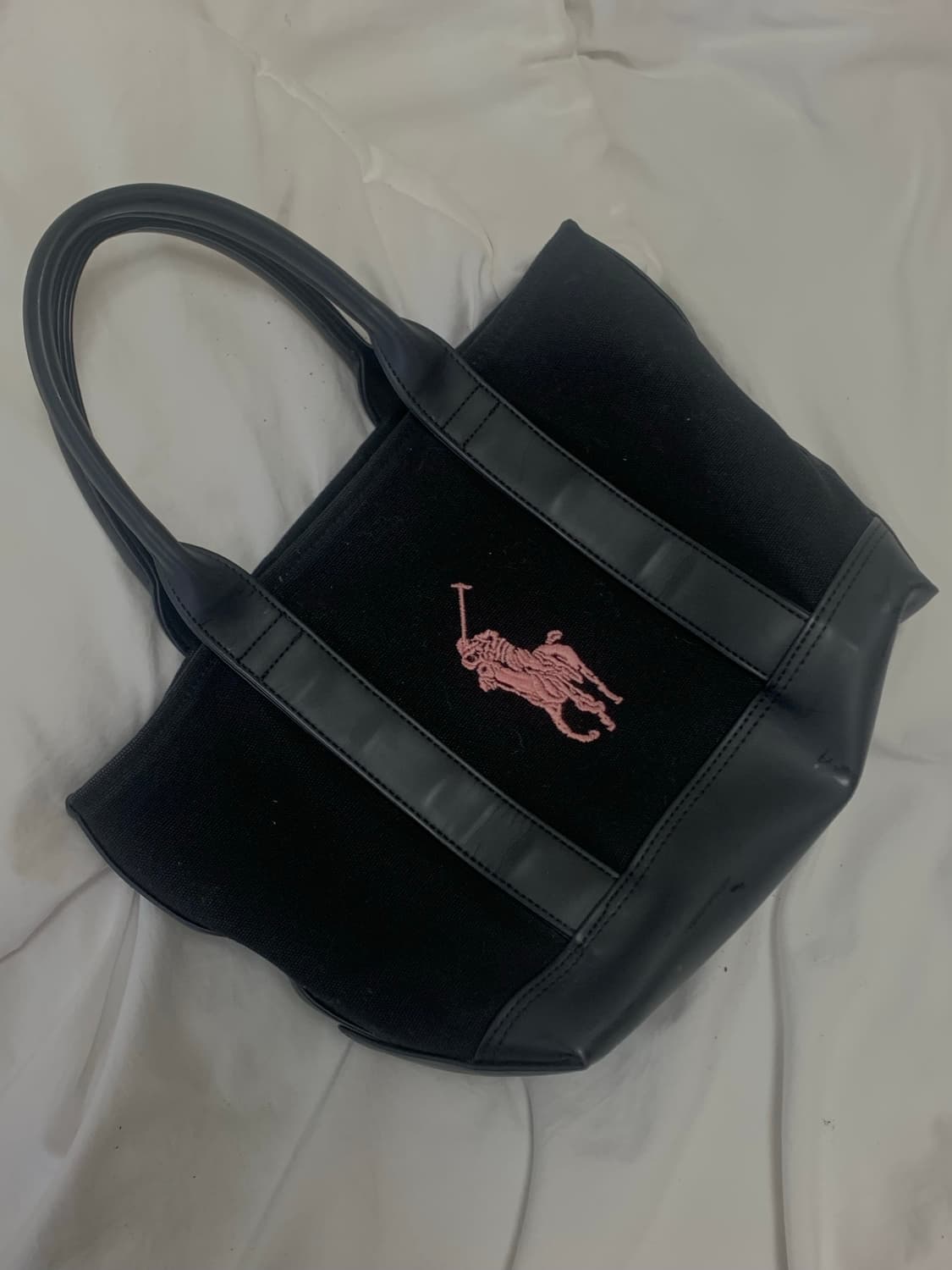 폴로 핑크 빅포니 토트백 가방 딸기우유색 상품이미지1