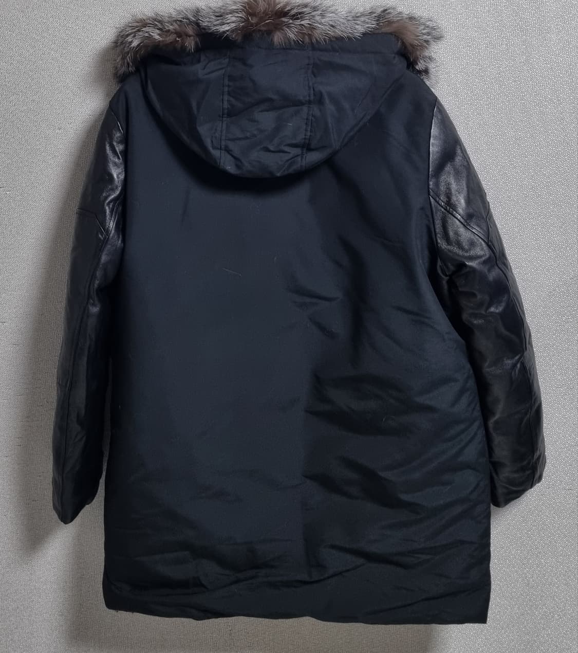 L (100) 장미쉘바스키아 블랙 양가죽 구스다운 패딩 상품이미지3