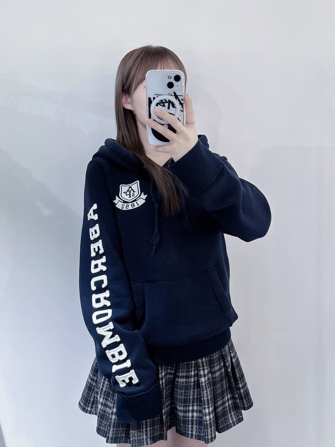 아베크롬비 블랙 사이드로고 후드 상품이미지1