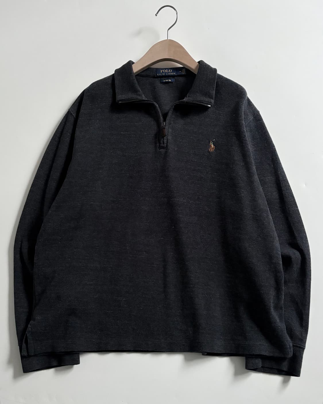 Polo 폴로 랄프로렌 신형라벨 차콜컬러 하프집업 니트 상품이미지1