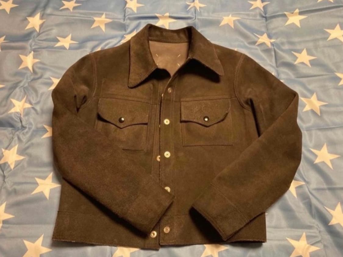 마르지엘라 프레스 스터드 가죽자켓 상품이미지1