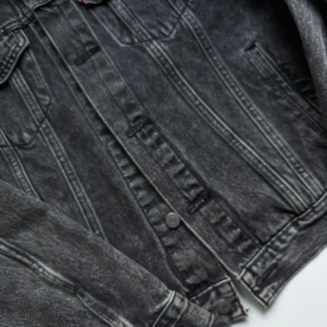 리바이스 지퍼 디테일 데님자켓 블랙 상품이미지4