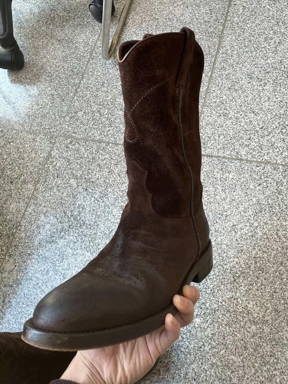 [40]부테로 웨스턴 부츠 다크브라운 러프아웃 메이드 인 이태리 상품이미지3