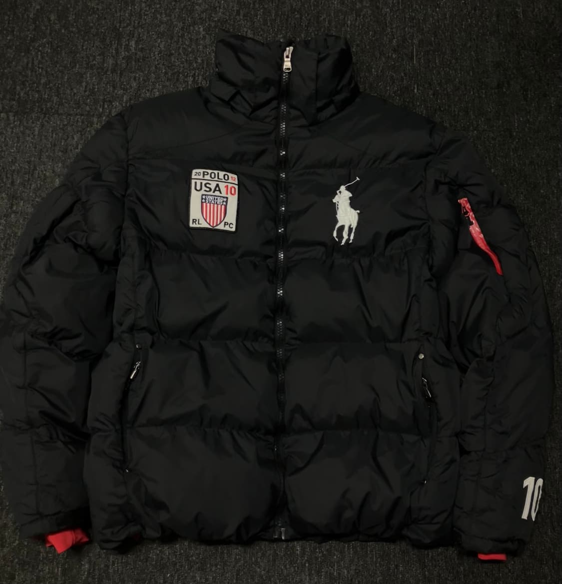 폴로 빅포니로고 패딩 USA 블랙 상품이미지1