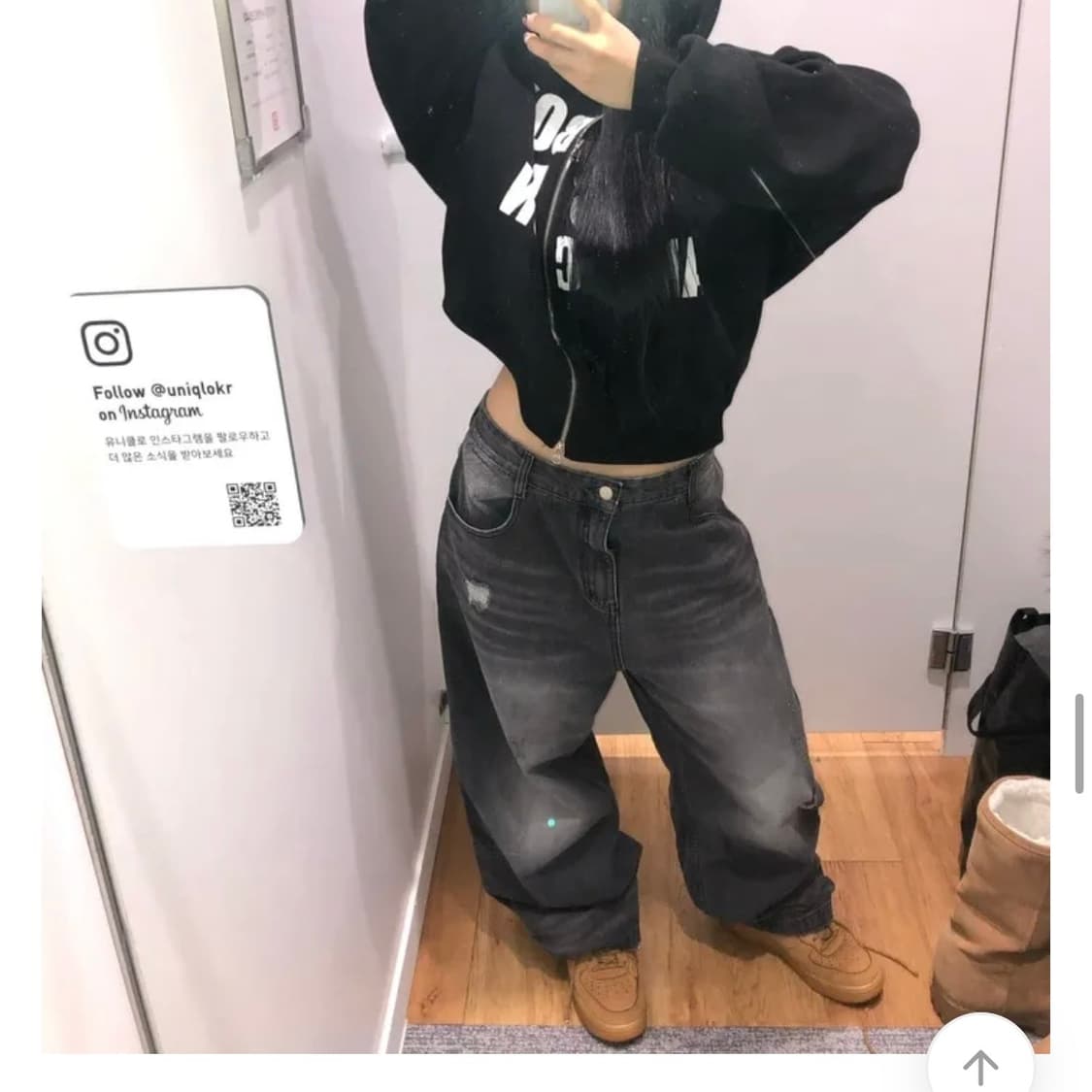 더블포켓 흑청 와이드 팬츠 상품이미지4