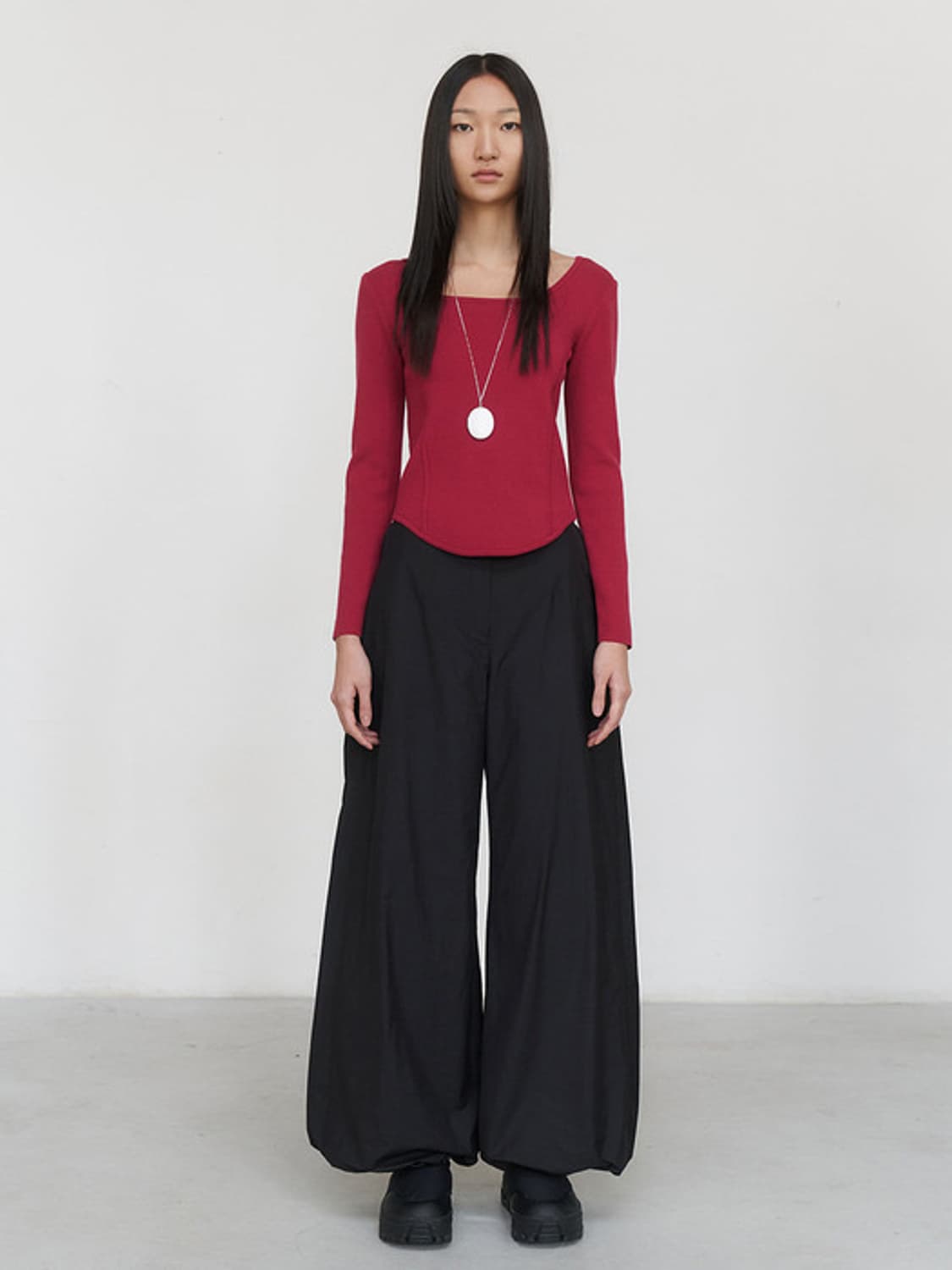 AMOMENTO 아모멘토 BALLOON BANDING PANTS 블랙 0 상품이미지2