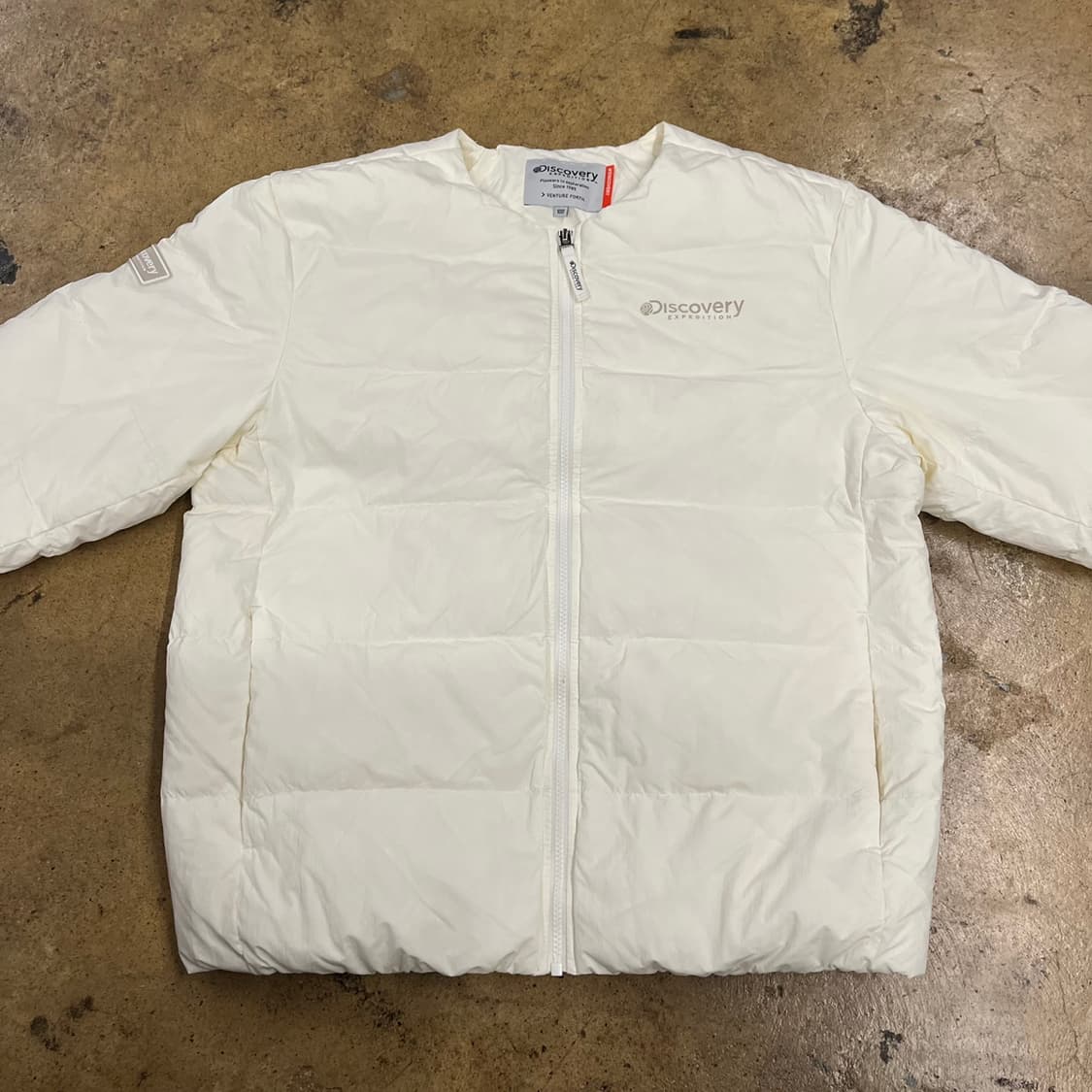 [정품/100] 디스커버리 아이보리 경량 패딩 b14 상품이미지3