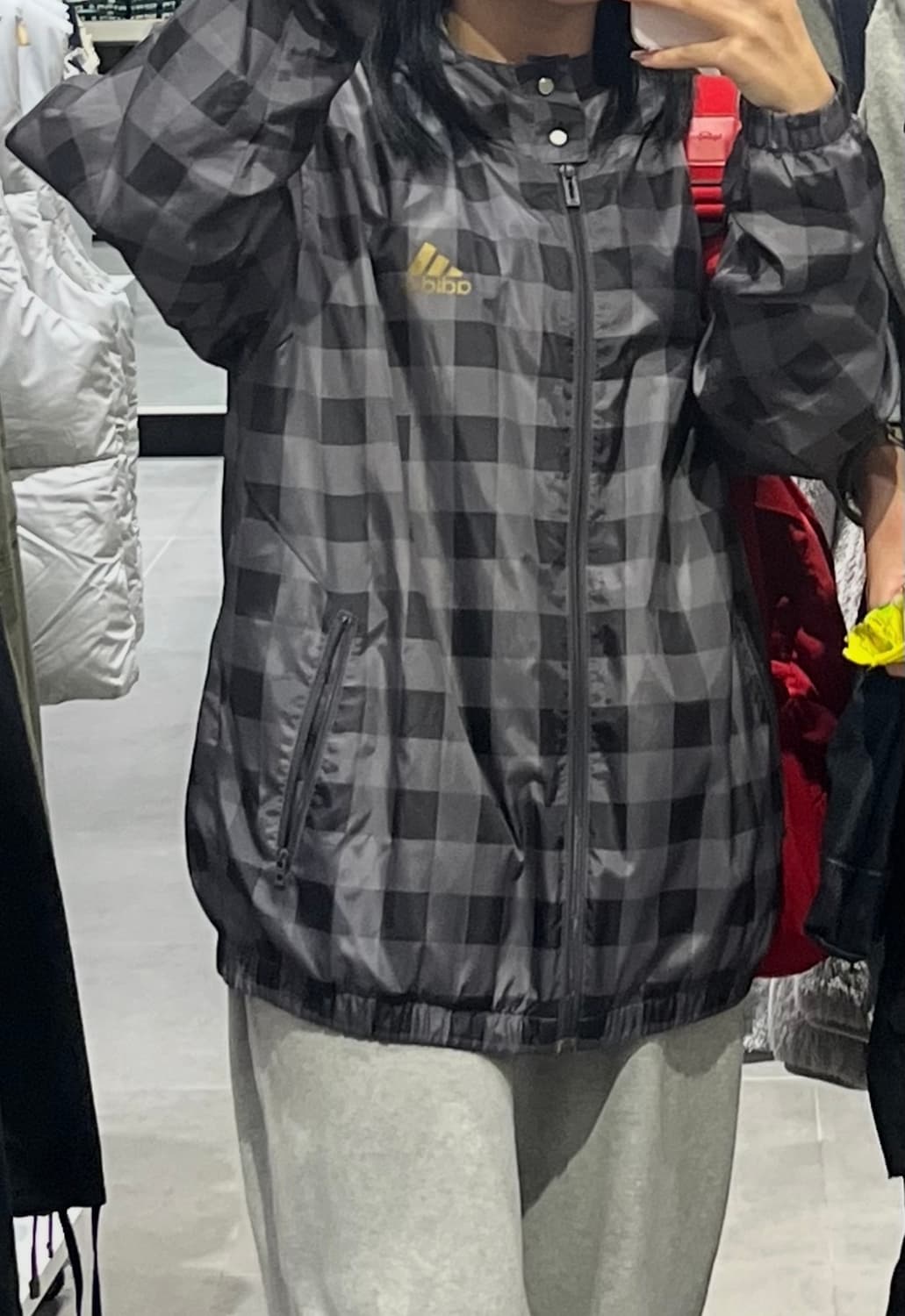 아디다스 체크 패턴 바람막이 상품이미지5