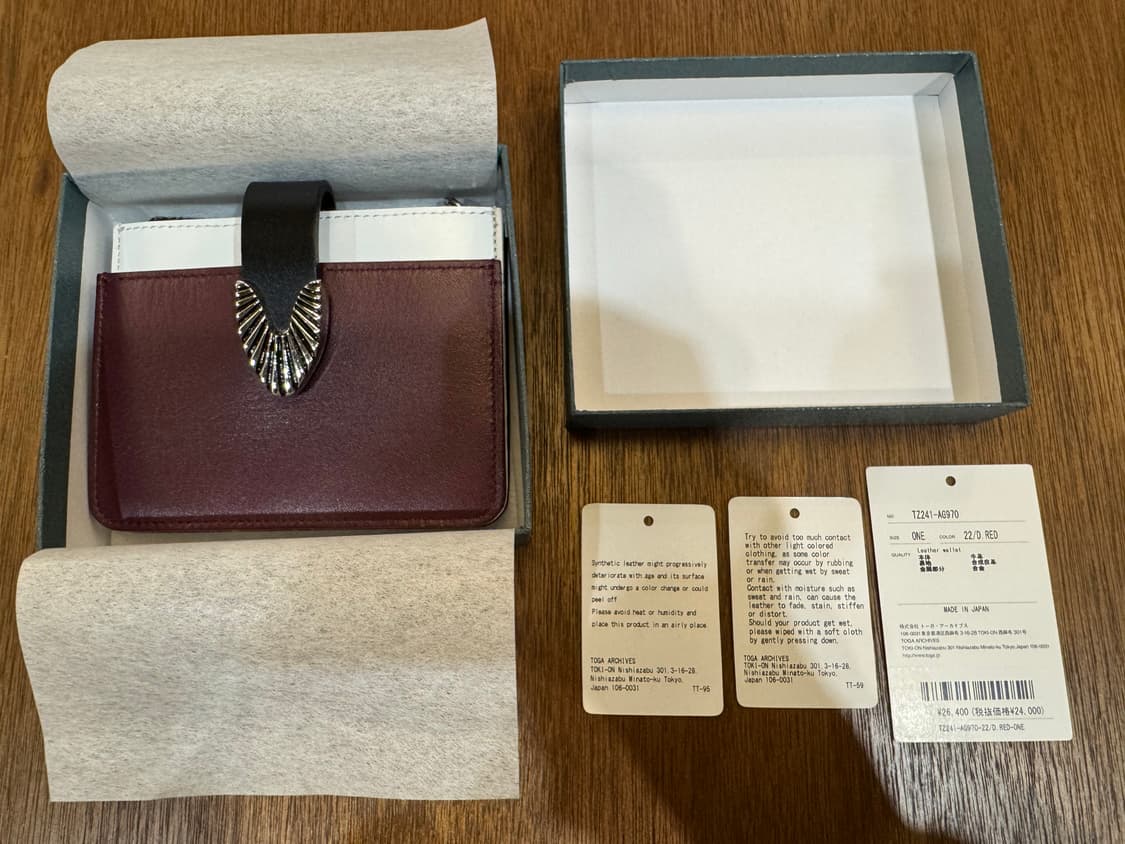 [OS] 토가 아카이브 레더 월렛 버건디  상품이미지8