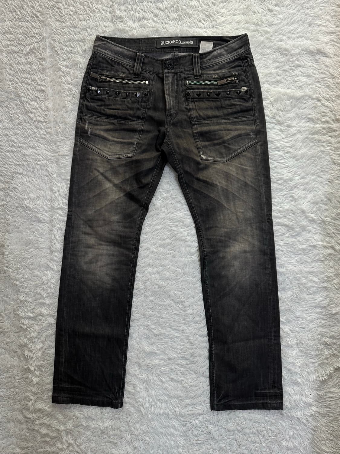 버커루 블랙 데님 바이커 팬츠 상품이미지4