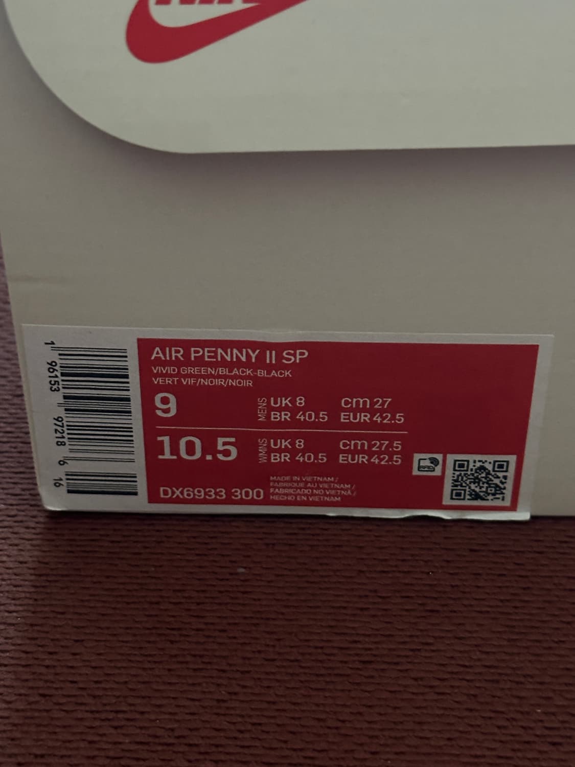 나이키 x 스투시 에어 페니 2 비비드 그린 앤 블랙 상품이미지9