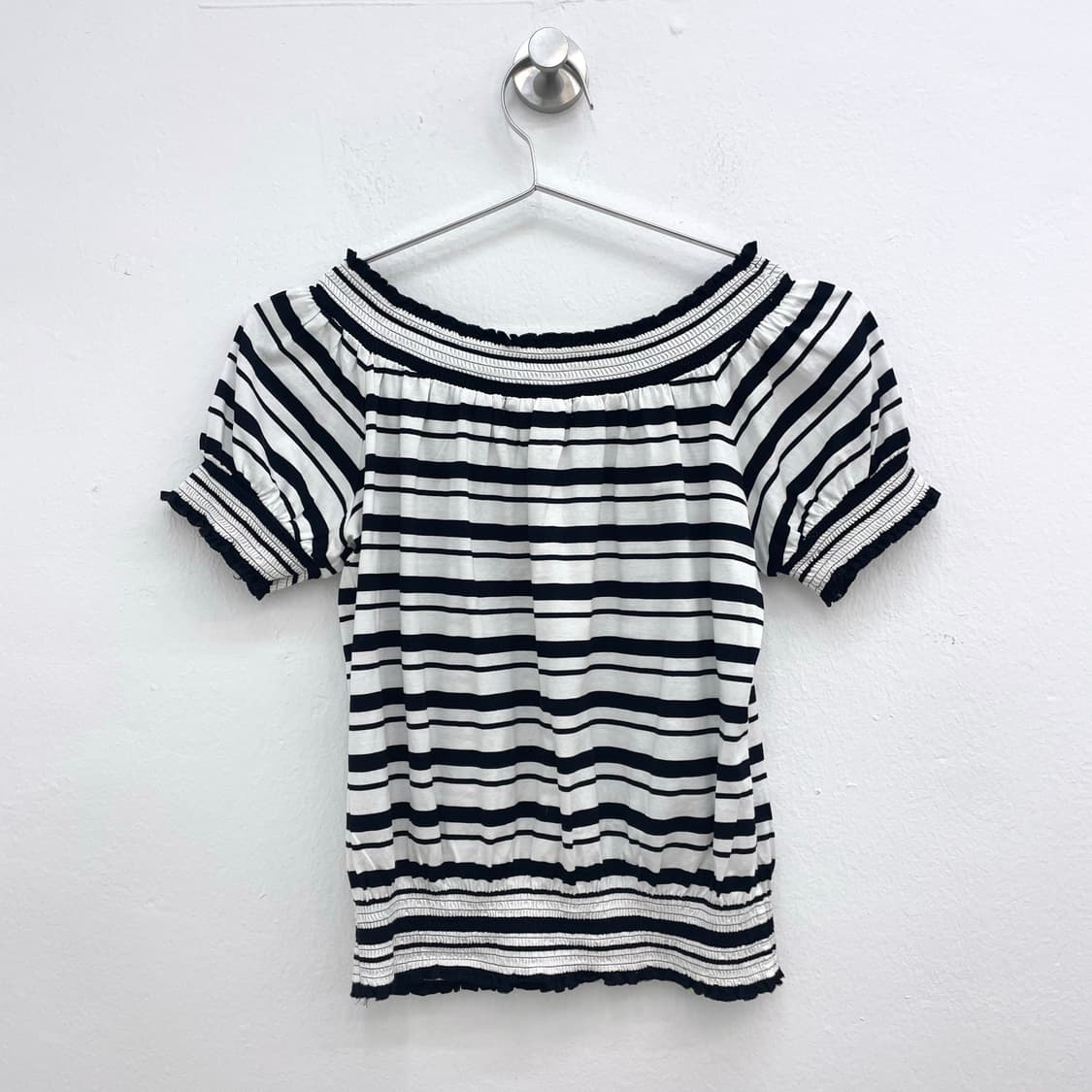 Striped smoked top 상품이미지2