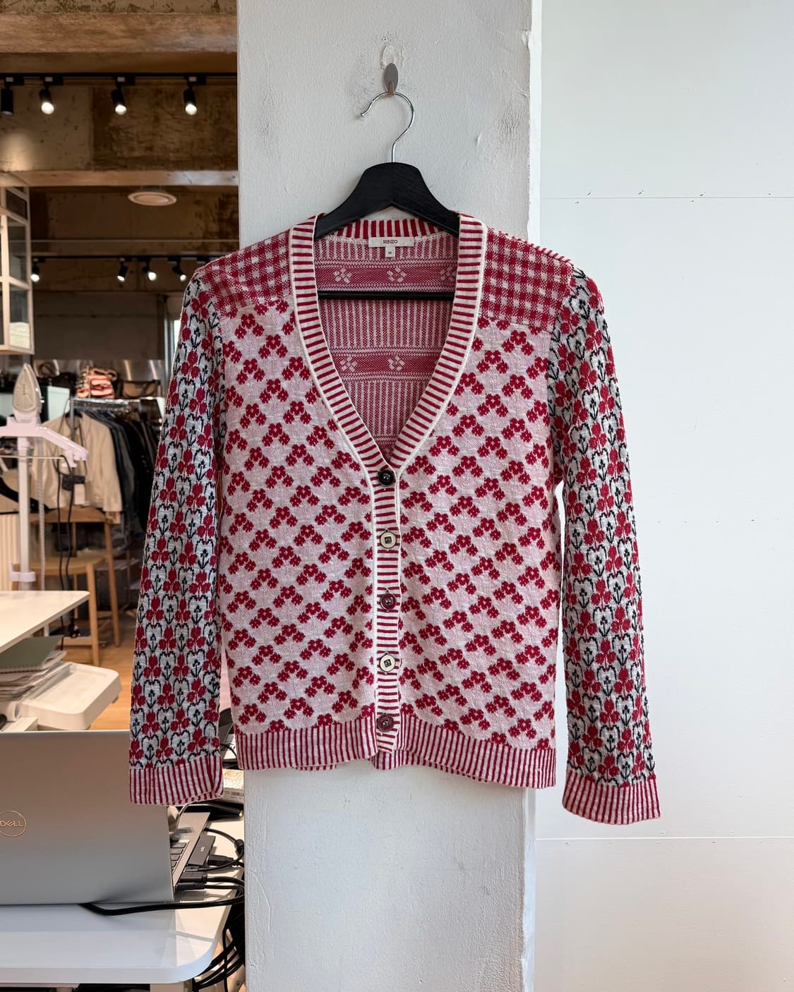 겐조 레드 플로랄 레이온혼방 가디건 상품이미지2