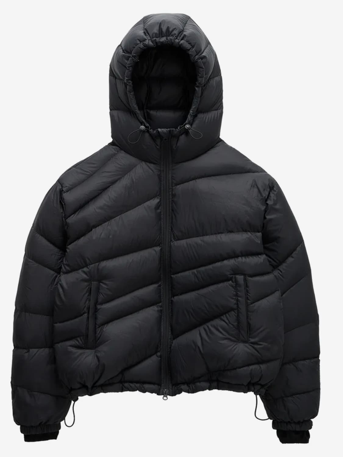 [KOIN SEOUL X MIMTHE] 다이애그널 라이닝 다운 점퍼_블랙 상품이미지1