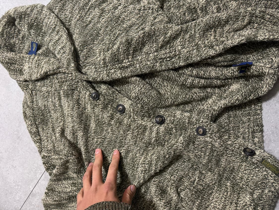 랄프로렌폴로  카키컬러 도톰 코튼 케이블 숄카라 니트가디건 95size  상품이미지9