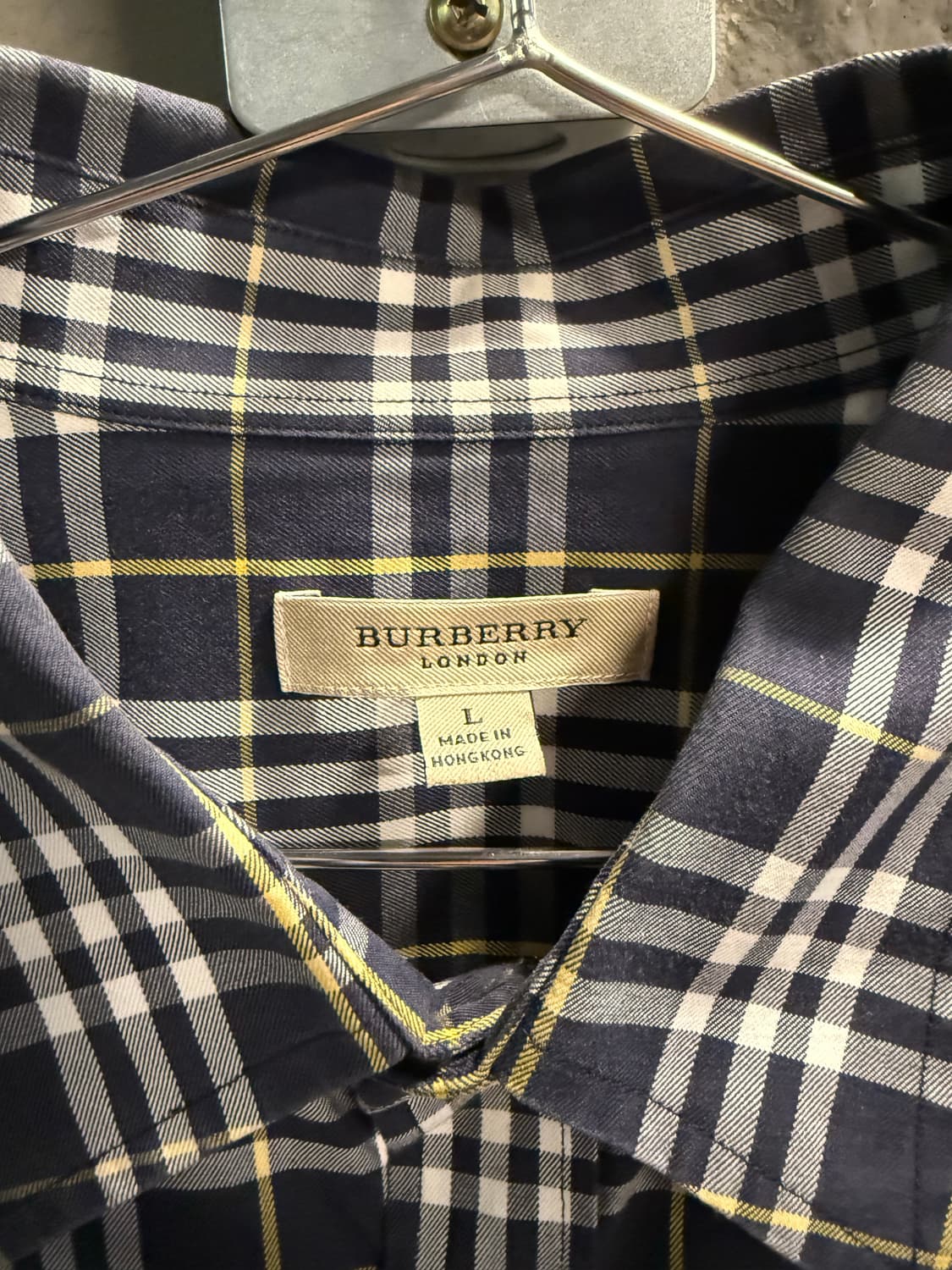 L 버버리 BURBERRY 런던 체크 반팔 셔츠 네이비 상품이미지5
