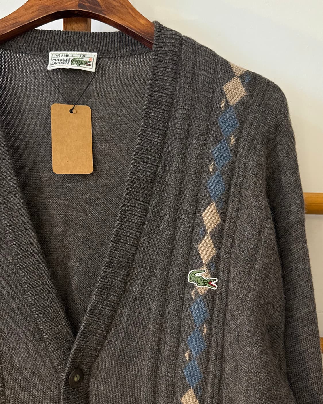 Lacoste 라코스테 아가일 가디건 상품이미지3